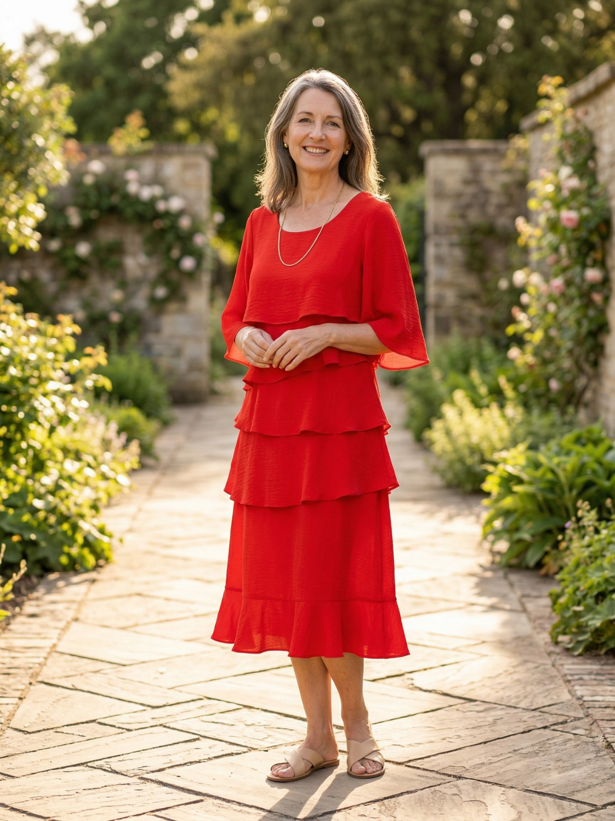 Angela Elegant Ruffle Dress