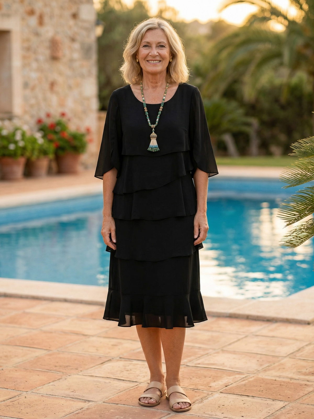 Angela Elegant Ruffle Dress