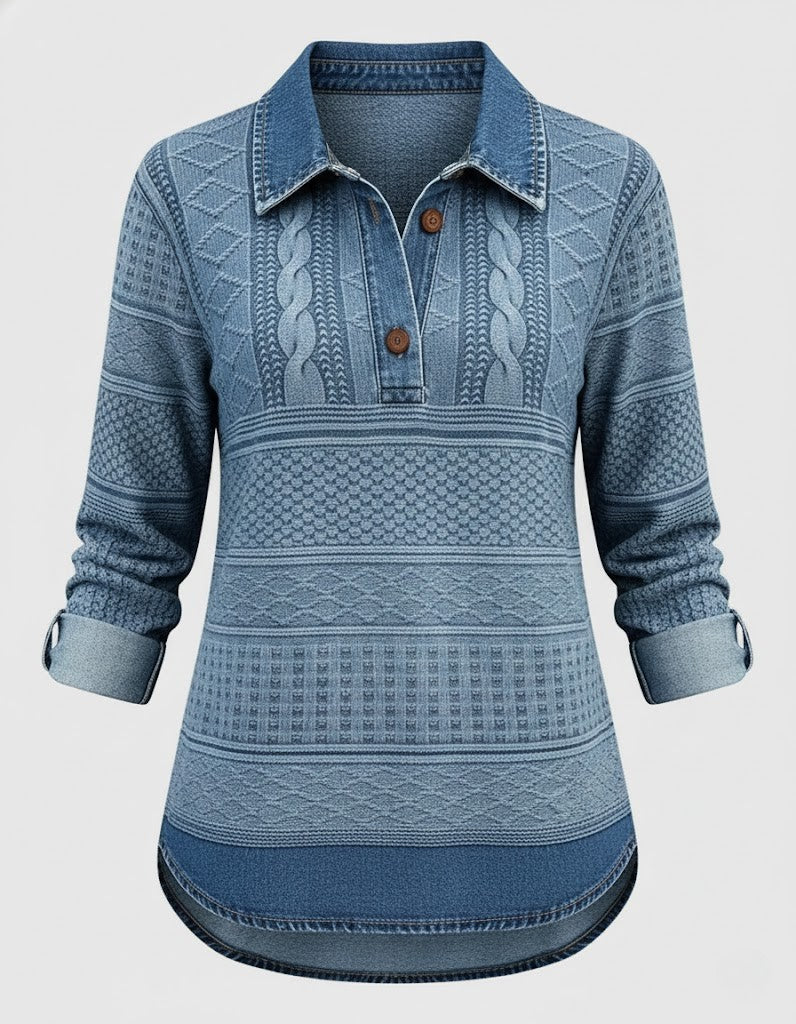 Rose | Top with collar and button closure