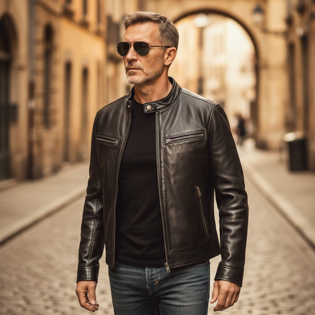 Enzo | Classic Moto Leather Jacket