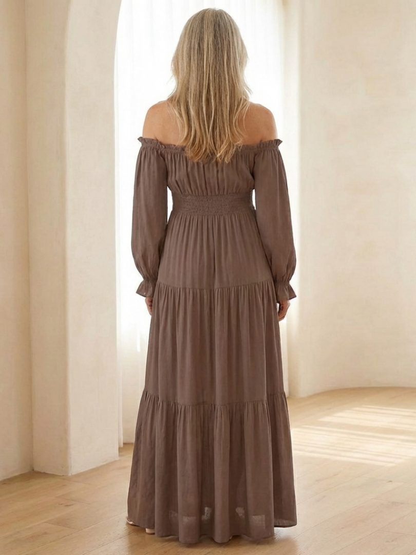 long sleeve smocked dress Aveline