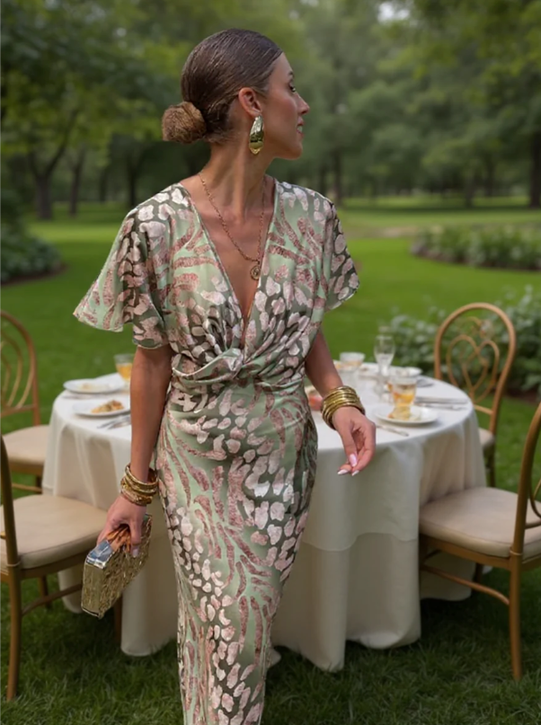 Bianca Copper Midi Dress