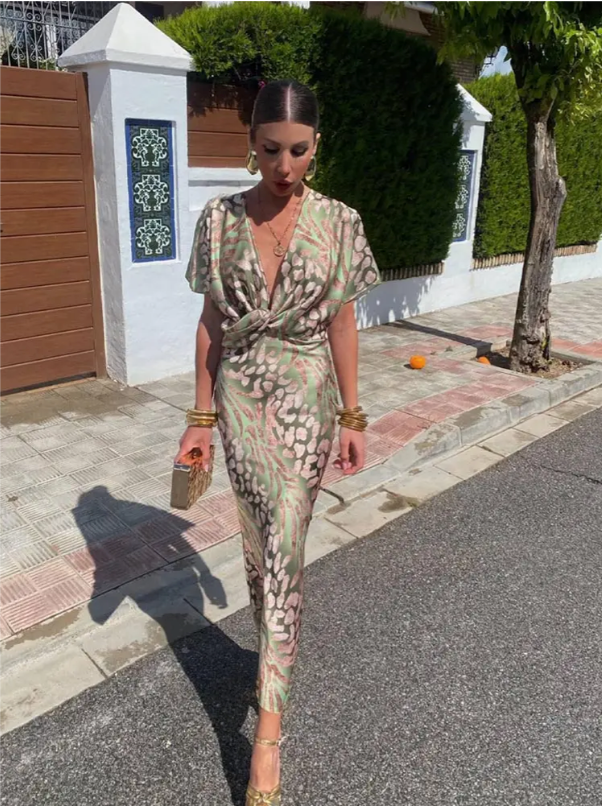 Bianca Copper Midi Dress