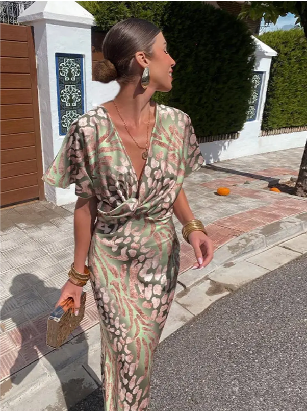 Bianca Copper Midi Dress