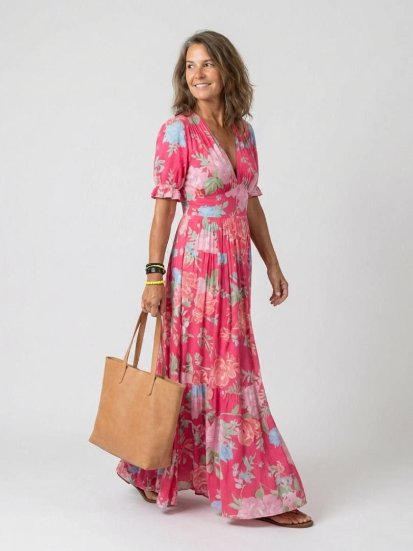 short sleeve midi maxi dress Ione
