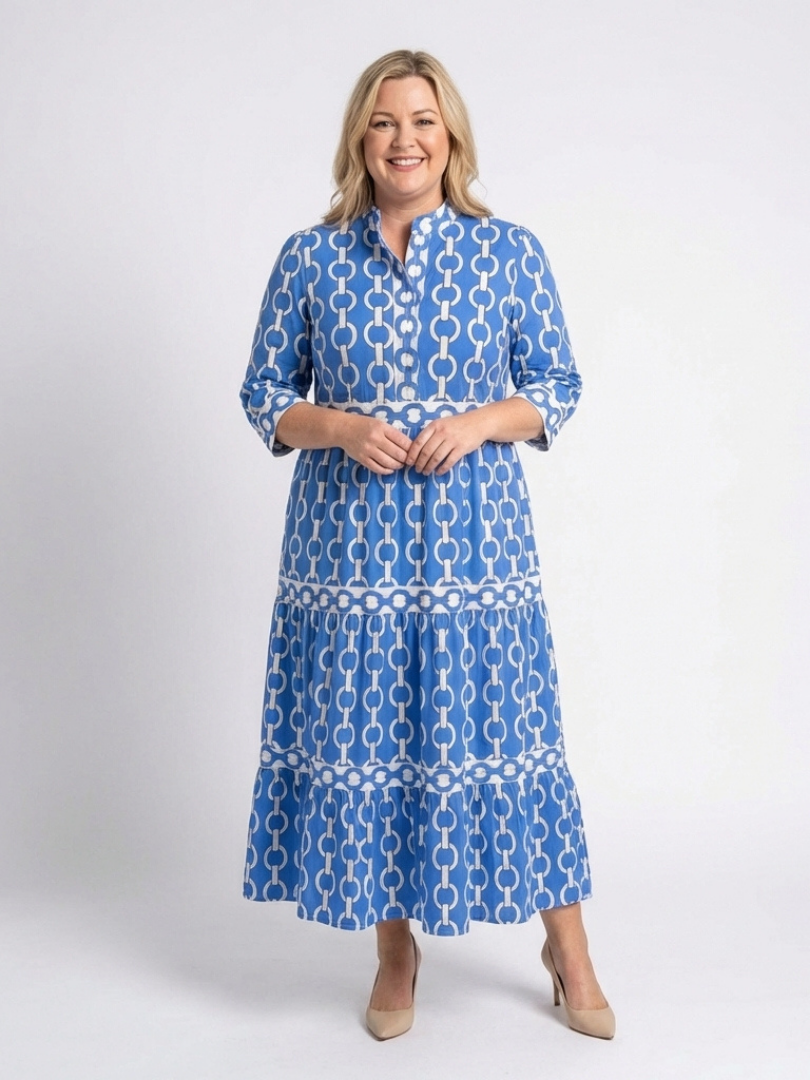 three quarter sleeve midi summer dresses for women Ysolde